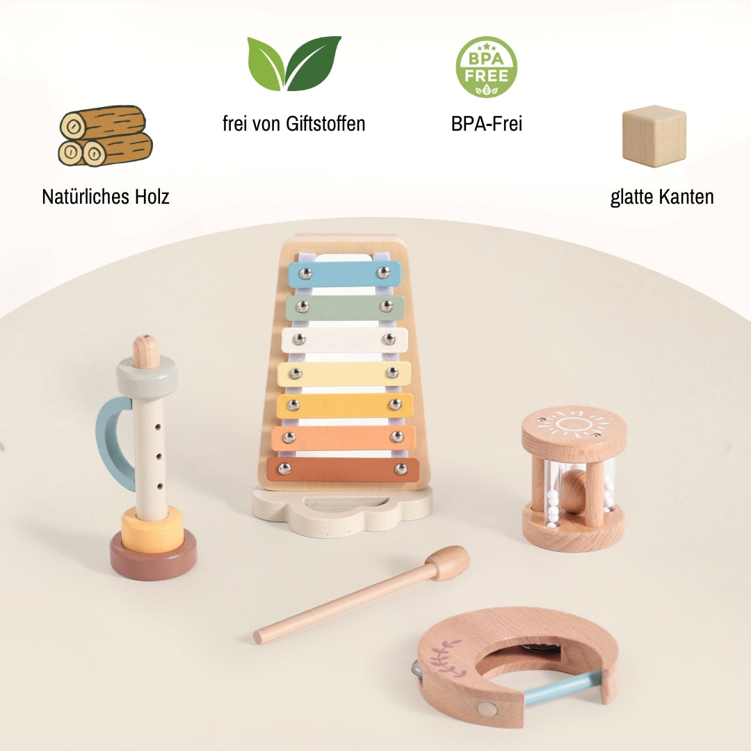 6-teiliges Holz Klangspiel-Set